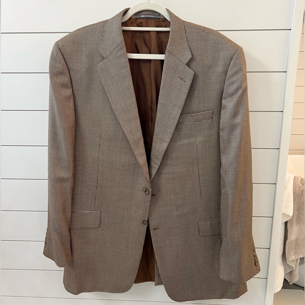 Hickey Freeman Men’s 2-Button Madison Sport Coat 46 Long Silk Wool Cashmere